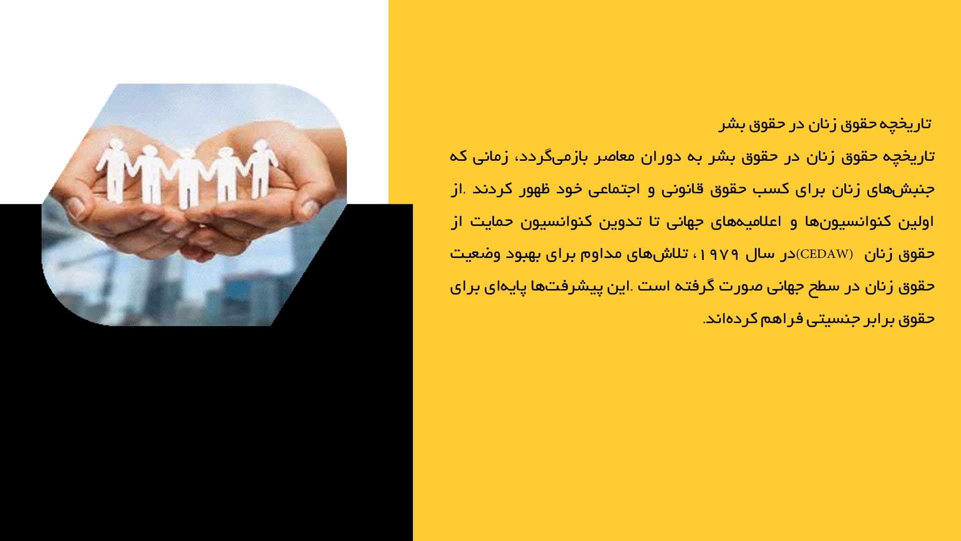 پاورپوینت در مورد حمایت از حقوق زنان در حقوق بشر